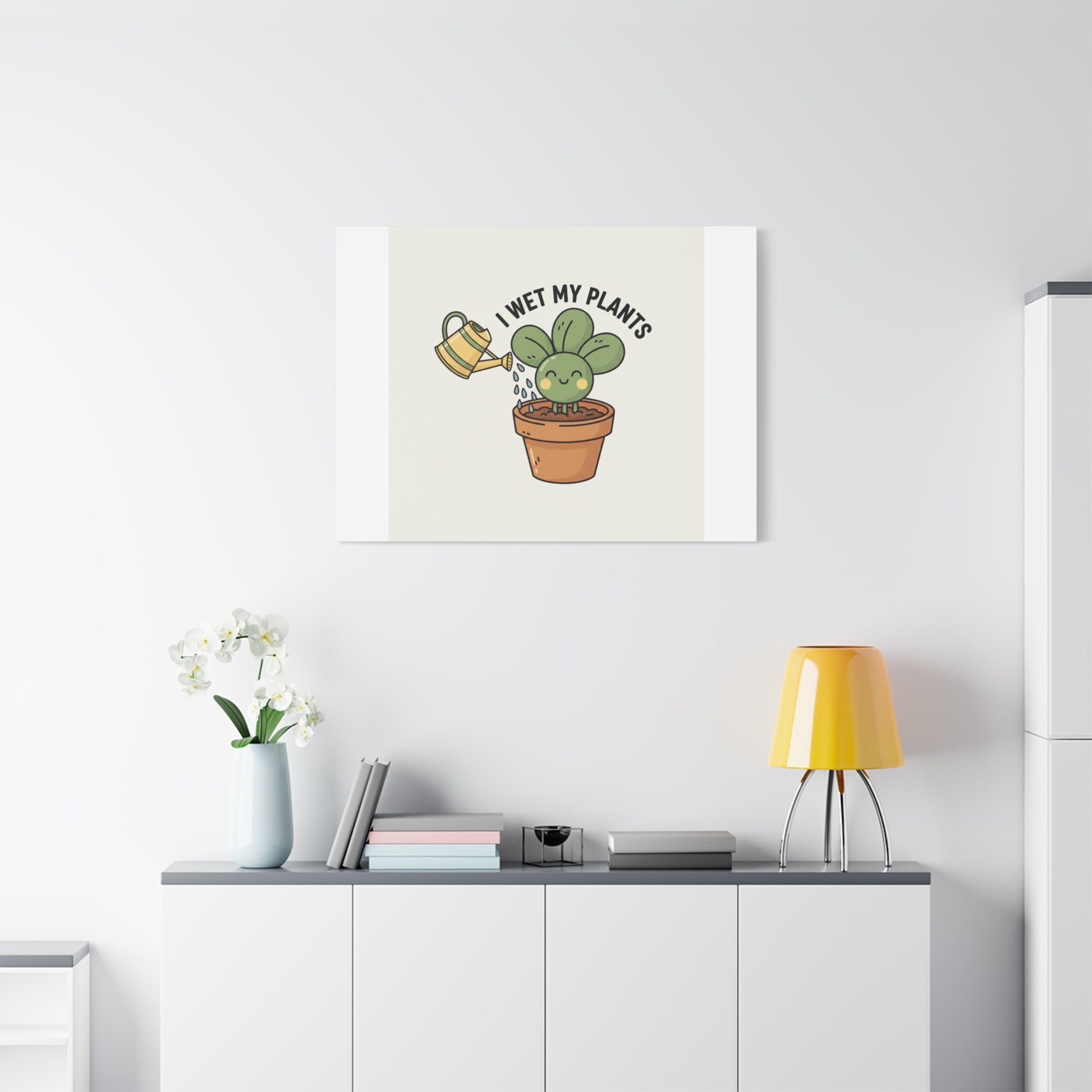 I Wet My Plants Canvas | Plant Parent Humor, Succulent Pun Wall Art