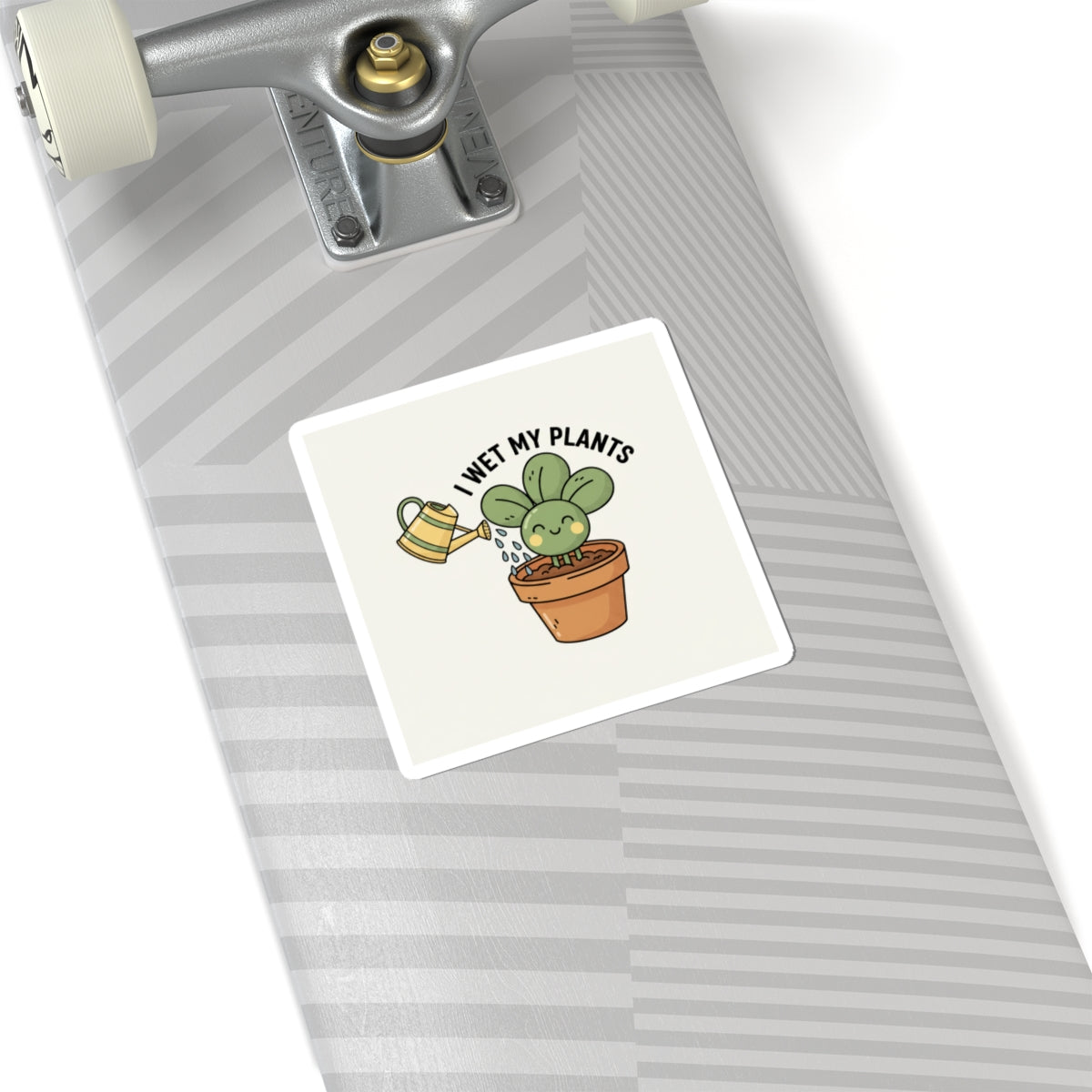 I Wet My Plants Sticker | Plant Parent Pun, Succulent Humor, Sage Cream Kiss-Cut