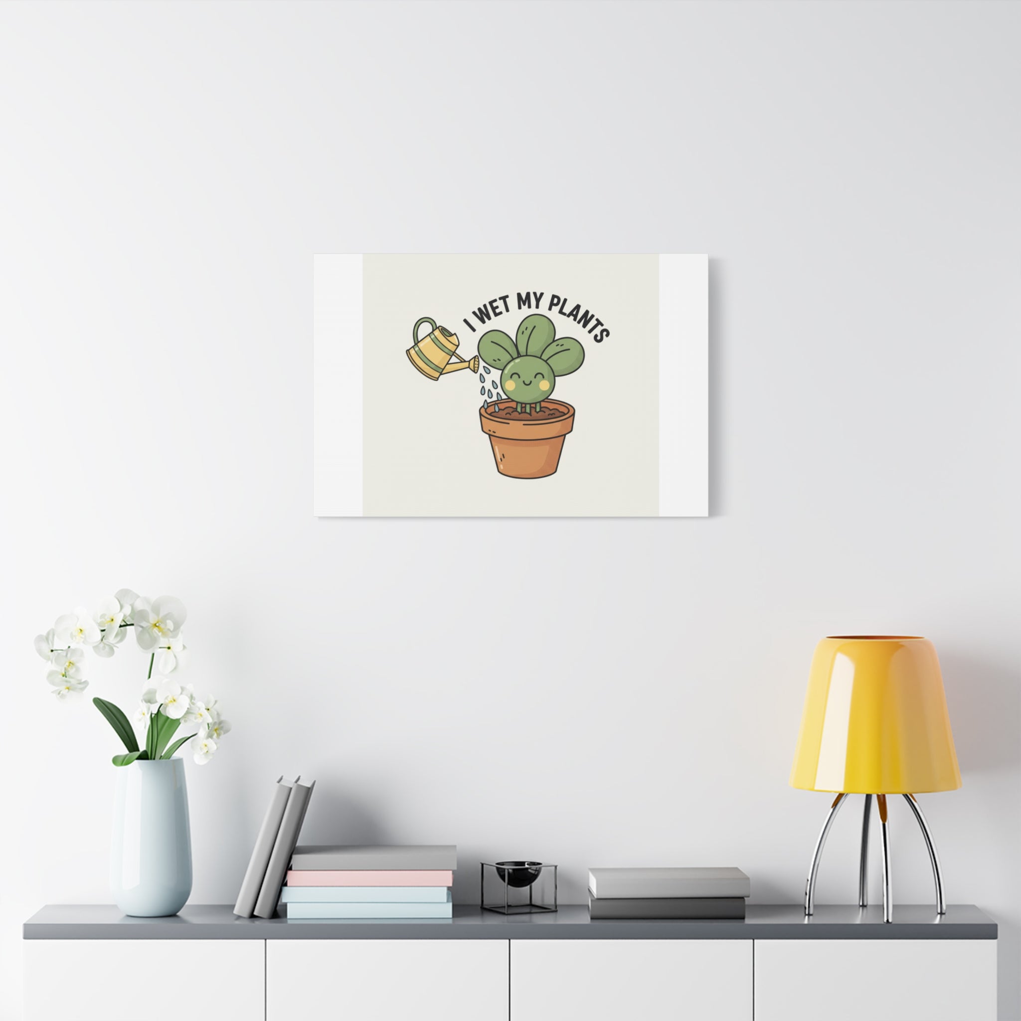 I Wet My Plants Canvas | Plant Parent Humor, Succulent Pun Wall Art