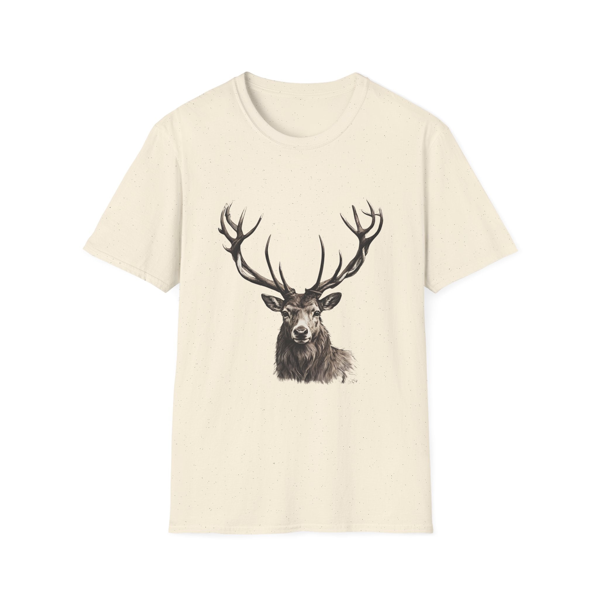 Stag T-Shirt — Realistic Stag Graphic Tee
