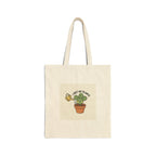 Plant Mom Tote, Cotton Canvas Tote Bag | Succulent Pun, Leaf Doodle